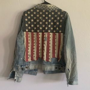 American Flag denim boyfriend jacket